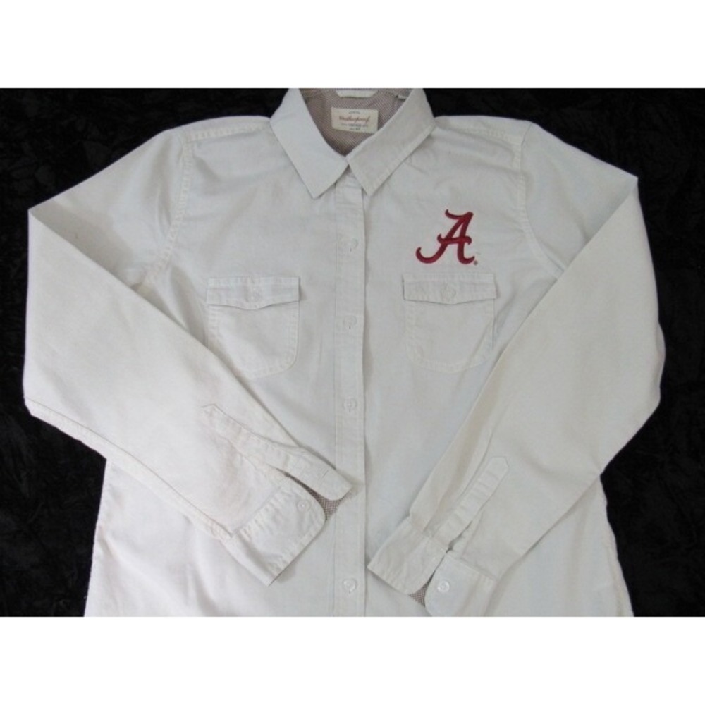 Weatherproof Vintage Alabama Roll Tide Women's Cotton Button Down Shirt Size M